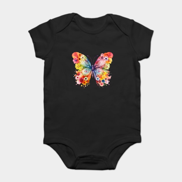 Beautiful Butterfly of Flowers Baby Bodysuit by Luxinda